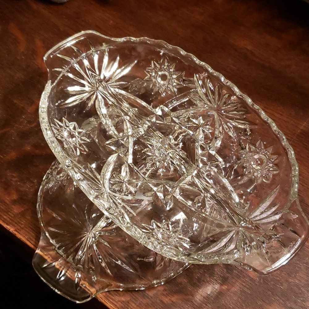 AMERICAN Prescut crystal divided plate/tray